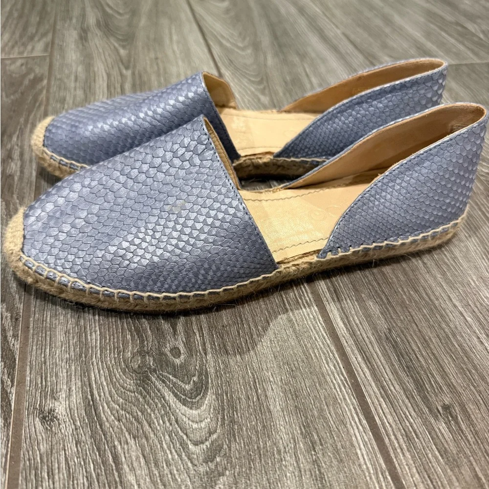 Jimmy Choo Dreya Blue Snakeprint Leather d'Orsay Espadrille - Size 39